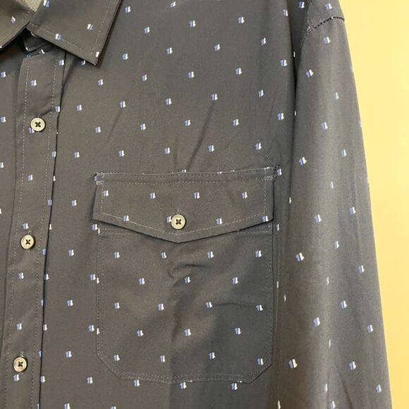 REACTION Kenneth Cole Men's Navy Blue Long Sleeve Button Down Shirt Size 3X - Picture 5 of 5